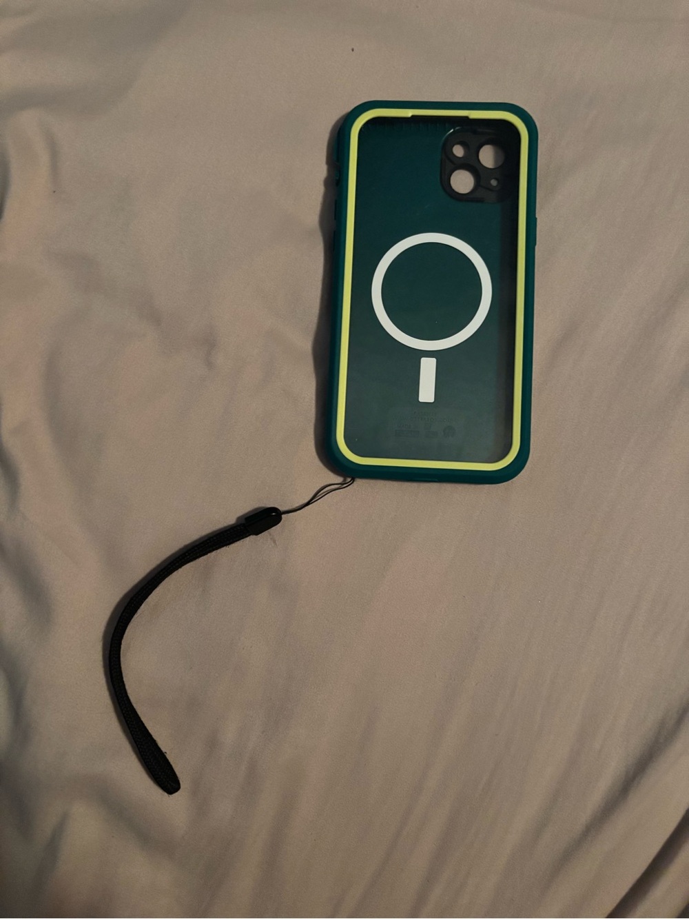 Green & Yellow iPhone 15 plus Waterproof Life-proof Case